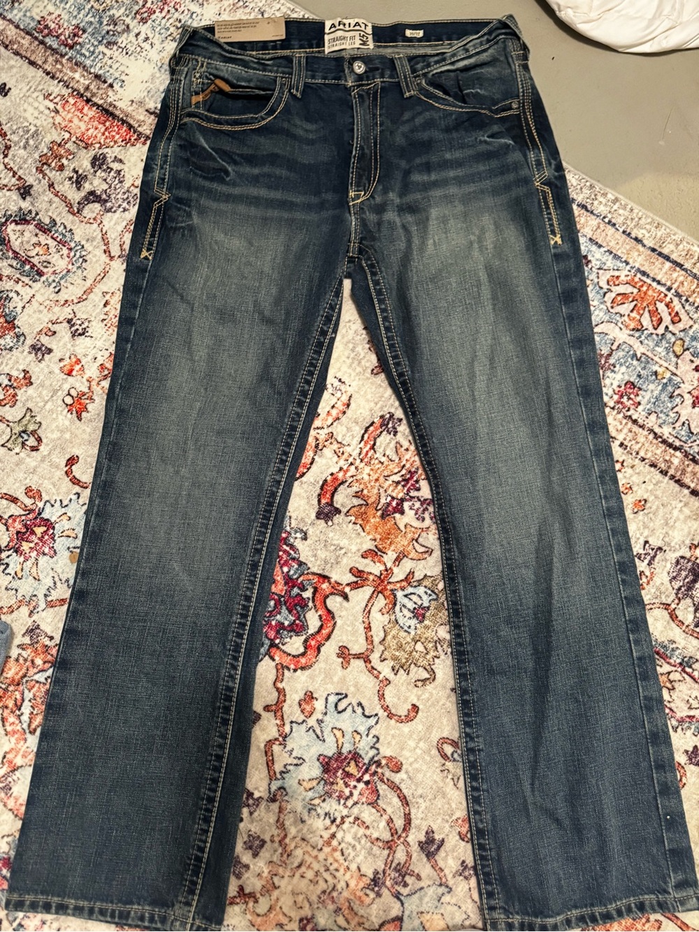 Ariat Women's Medium-Dark Blue Straight Leg Jeans 35x32
